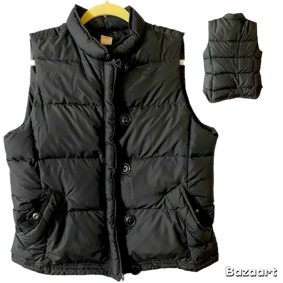 EUC J. Crew Puffer Vest, Black, Down filled,Fully Lined, Minimalist,Sz L,Unisex - Picture 13 of 15